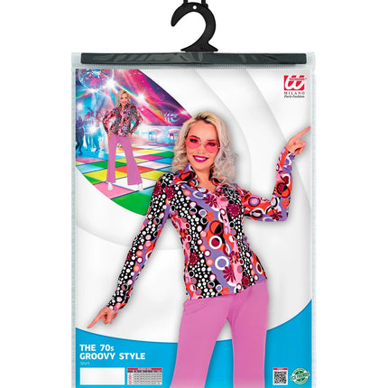 Feestbazaar Party Blouse Paars 70's Groovy Dames