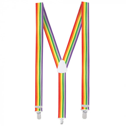 Feestbazaar Party bretels regenboog