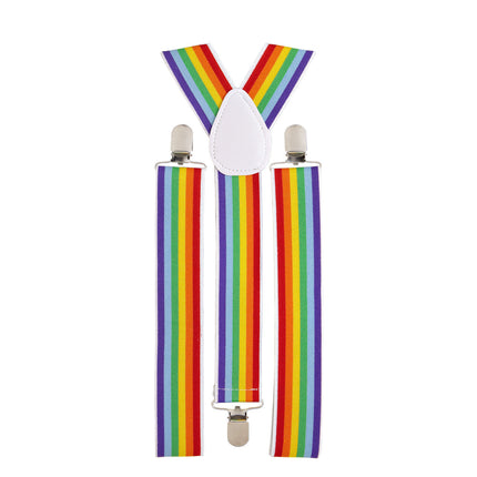 Feestbazaar Party bretels regenboog