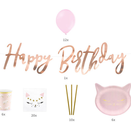 Feestbazaar Party Decoratie Set Katten Roze