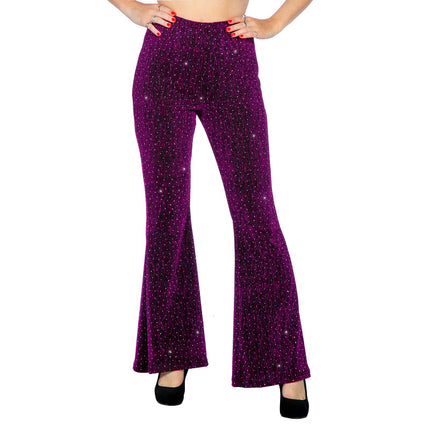 Feestbazaar Party Glitter Broek Flared Fuchsia