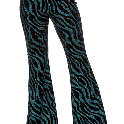 Feestbazaar Party Glitter Broek Velvet Waves Aqua
