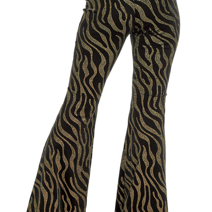 Feestbazaar Party Glitter Broek Velvet Waves Goud
