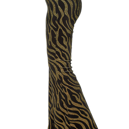 Feestbazaar Party Glitter Broek Velvet Waves Goud