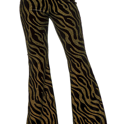 Feestbazaar Party Glitter Broek Velvet Waves Goud