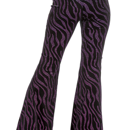 Feestbazaar Party Glitter Broek Velvet Waves Neon Pink