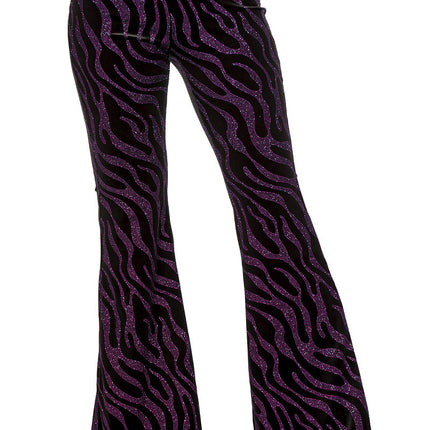 Feestbazaar Party Glitter Broek Velvet Waves Neon Pink