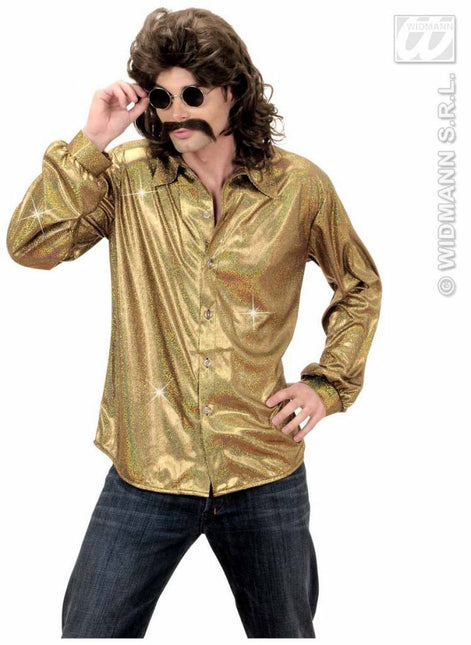 Feestbazaar Party Glitterblouse man goud