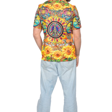 Feestbazaar Party Hippie Shirt Zonnebloem Heren
