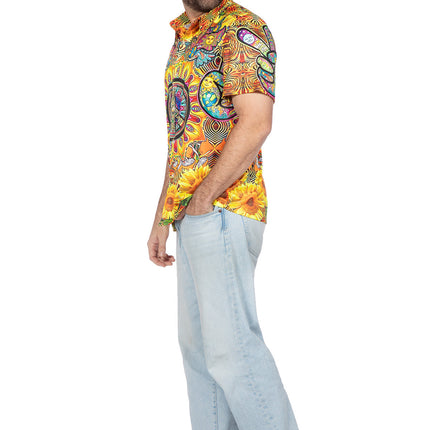 Feestbazaar Party Hippie Shirt Zonnebloem Heren