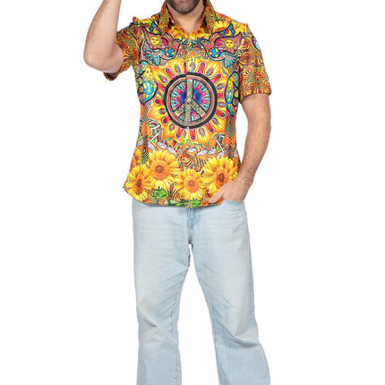 Feestbazaar Party Hippie Shirt Zonnebloem Heren