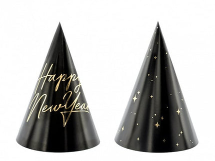 Feestbazaar Party Hoedje Happy New Year zwart