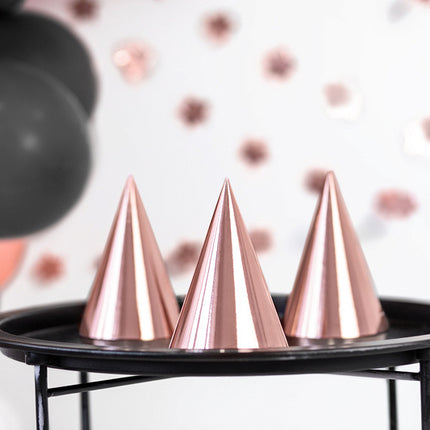 Feestbazaar Party Hoedjes Rose Goud 6 stuks
