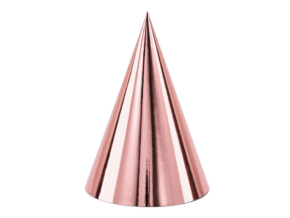 Feestbazaar Party Hoedjes Rose Goud 6 stuks
