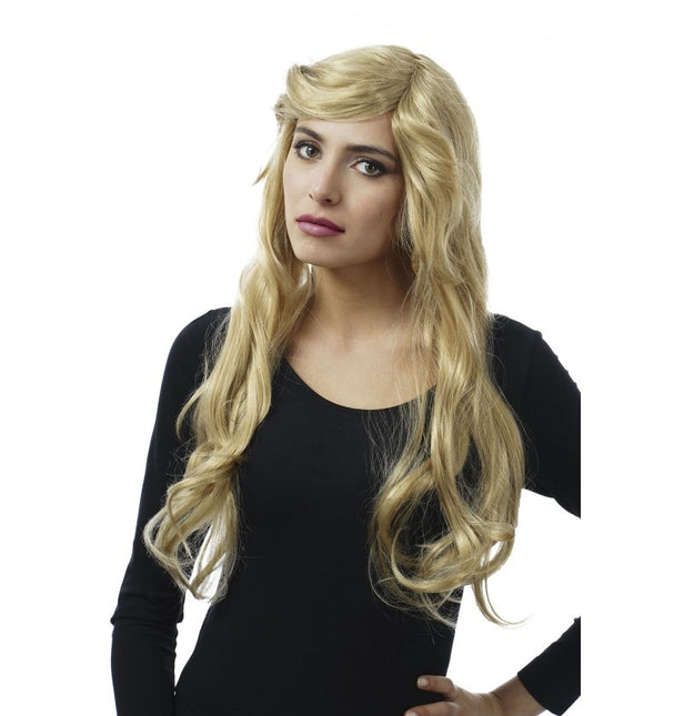 Feestbazaar Party Pruik Carly Zijscheiding Blond