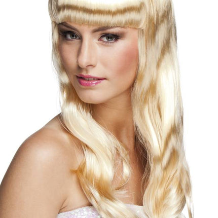 Feestbazaar Party pruik lang haar chique blond