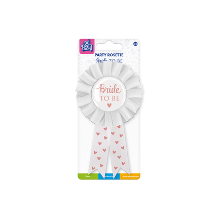Feestbazaar Party Rozet ´Bride to Be´ Hartjes
