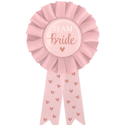 Feestbazaar Party Rozet Team Bride Blush roze