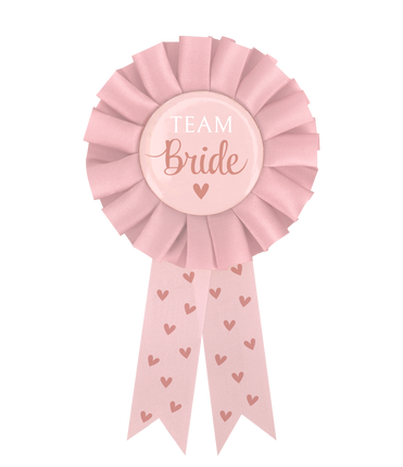 Feestbazaar Party Rozet Team Bride Blush roze