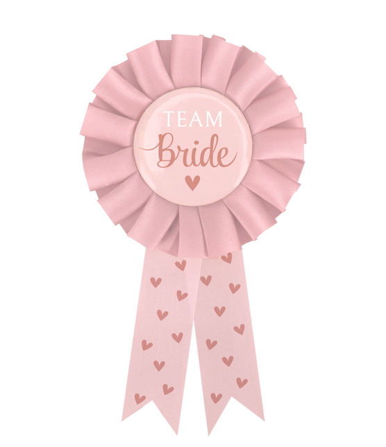 Feestbazaar Party Rozet Team Bride Blush roze