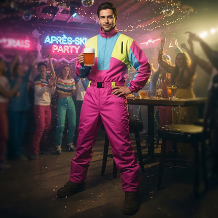 Feestbazaar Party Ski Pak Snow Glow Dude Pink