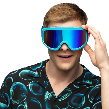 Feestbazaar Party Skibril Neon Blauw