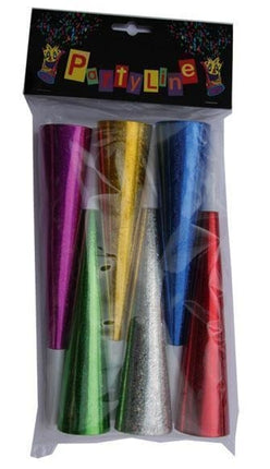 Feestbazaar Party Toeters Metallic klein  - 6 Stuks