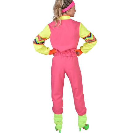 Feestbazaar Party Trainingspak Dames Pink/Geel Neon Premium