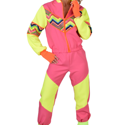 Feestbazaar Party Trainingspak Dames Pink/Geel Neon Premium