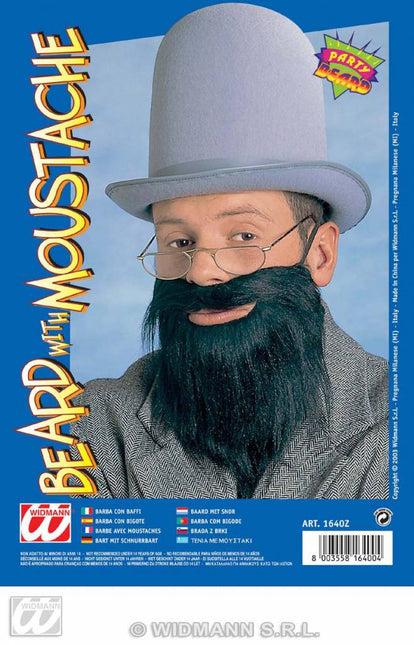 Feestbazaar Partybaard met snor zwart