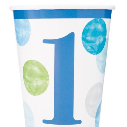 Feestbazaar Partybekers 1 Jaar Verjaardag Stippen Blauw