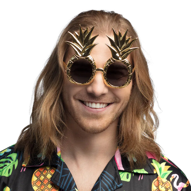 Feestbazaar Partybril Ananas Metallic Goud