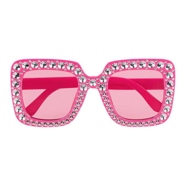 Feestbazaar Partybril Bling Bling Hot Pink