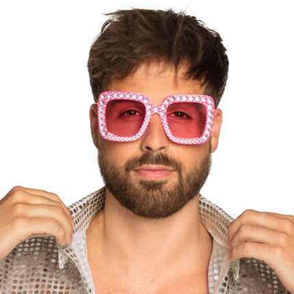 Feestbazaar Partybril Bling Bling Hot Pink