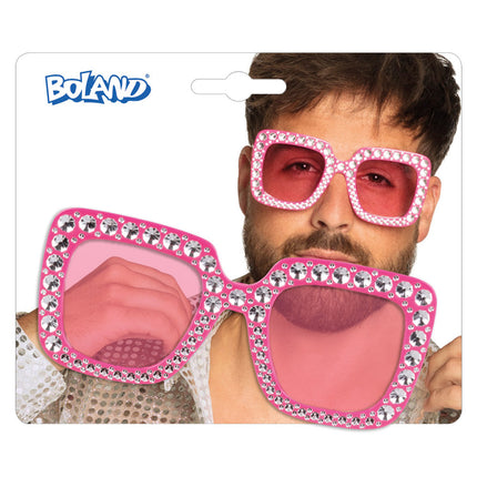 Feestbazaar Partybril Bling Bling Hot Pink