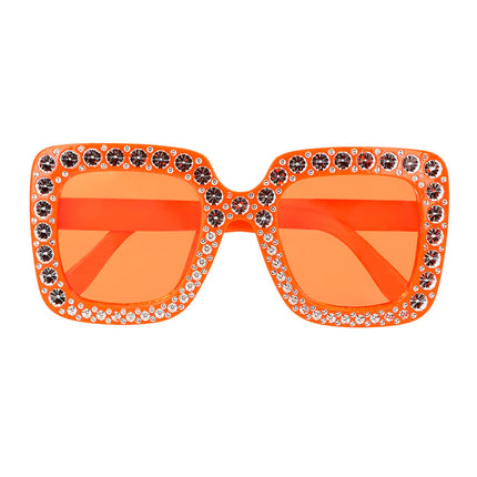 Feestbazaar Partybril Bling Bling Oranje