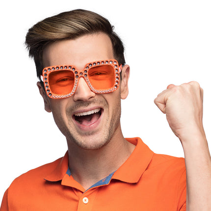 Feestbazaar Partybril Bling Bling Oranje