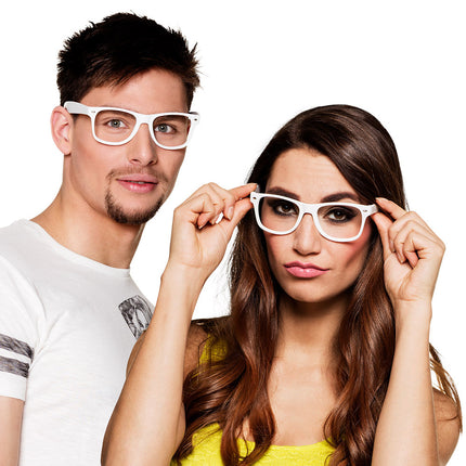 Feestbazaar Partybril Wit Zonder Glas