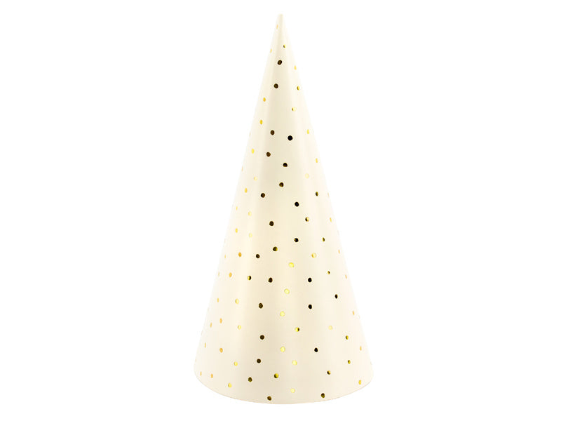 Feestbazaar Partyhoedjes Peach Met Gouden Stippen (6st)