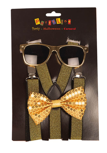 Feestbazaar Partyset Gouden accessoires 3-delig