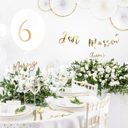 Feestbazaar Pastel Ballonnen Bruiloft Puur Wit 'Just Married' - 6 Stuks