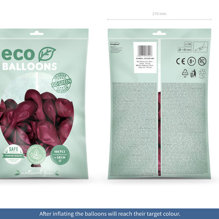 Feestbazaar Pastel Ballonnen Dieprood Premium Organic (100st)