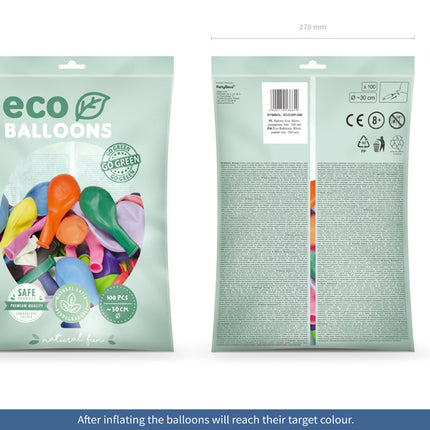 Feestbazaar Pastel Kleuren Mix Ballonnen Premium Organic (100st)