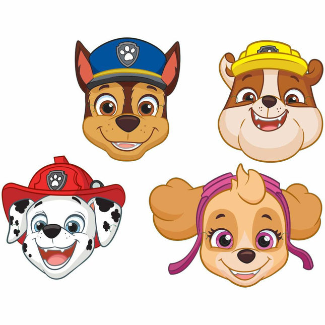 Feestbazaar Paw Patrol maskers papier - 8 stuks