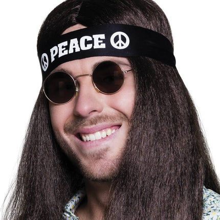 Feestbazaar Peace hoofdband zwart