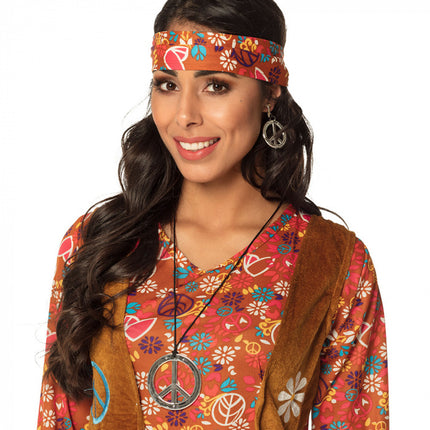 Feestbazaar Peace ketting + oorbellen