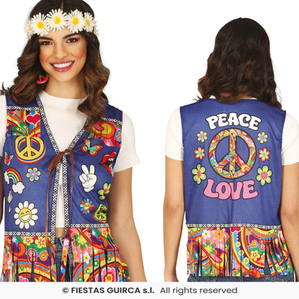 Feestbazaar Peace & Love Hippie Vest Dames