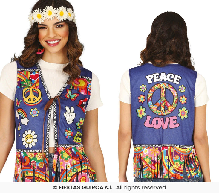 Feestbazaar Peace & Love Hippie Vest Dames