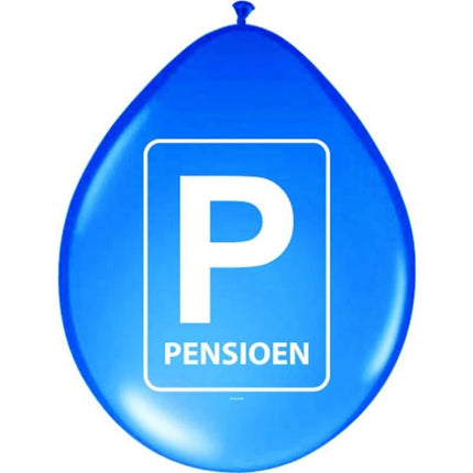 Feestbazaar Pensioen Parkeerbord Ballonnen - 8 stuks