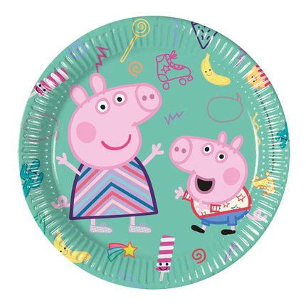 Feestbazaar Peppa Pig Bordjes Groen (8st)